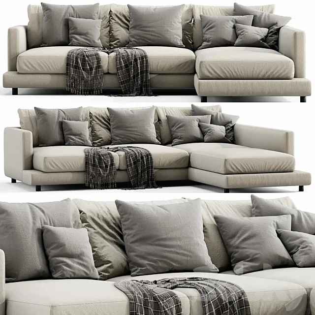 Flexform Long Island Chaise Lounge 3D Model