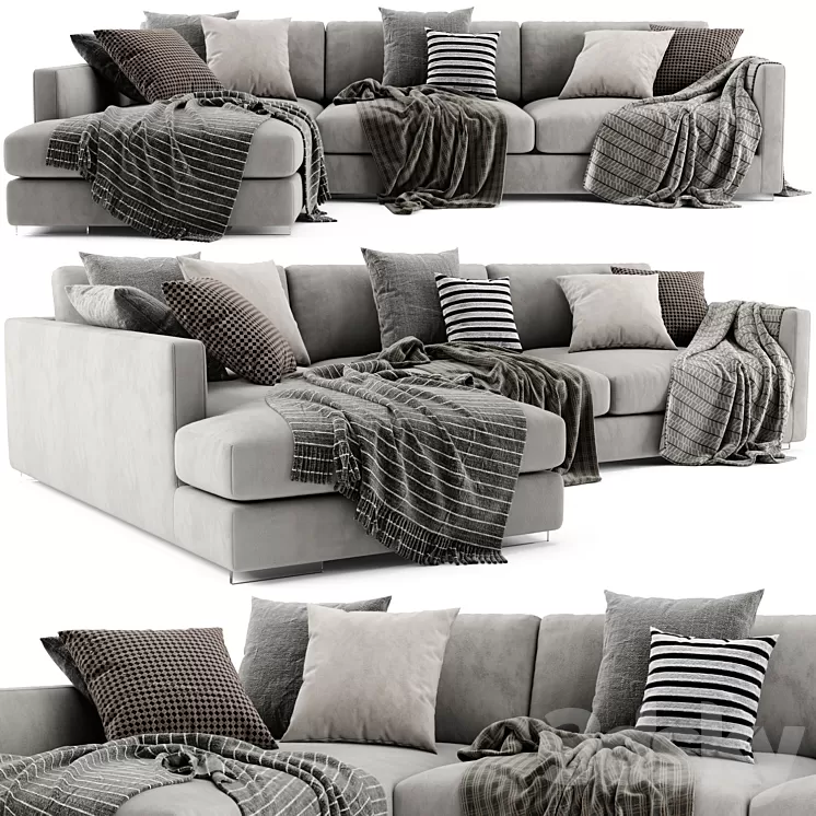 Flexform Magnum Chaise Longue Sofa 2 3D Model Free Download