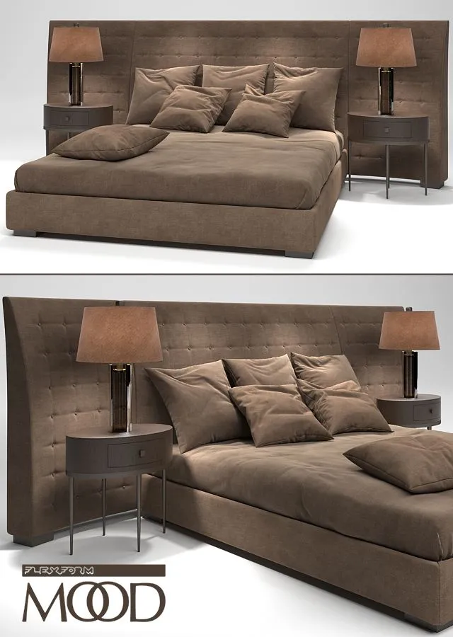 Flexform Mood Caress Bed 3D Model