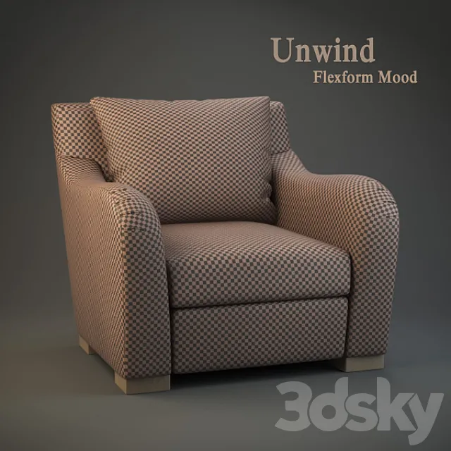 Flexform Mood Unwind 3D Model Flexform Mood Unwind 3D Model