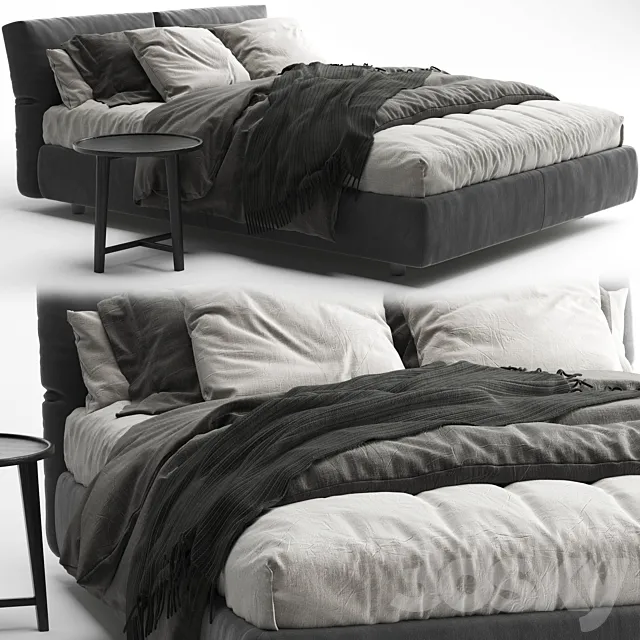 Flexform Newbridge Soft Bed 3D Model Flexform Newbridge Soft Bed 3D Model