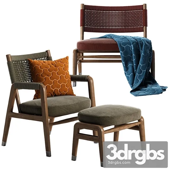 Flexform ortigia armchair 3D Model Download