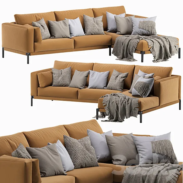 Flexform Romeo Chaise Longue Sofa 3DModel Flexform Romeo Chaise Longue Sofa 3DModel