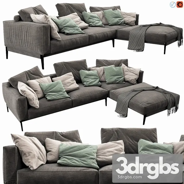 Flexform Romeo Chaise Lounge 3D Model Download Flexform Romeo Chaise Lounge 3D Model Download