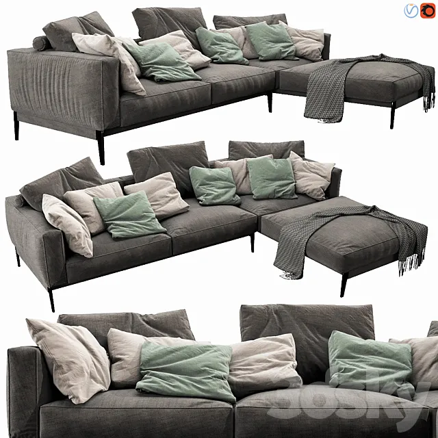 Flexform Romeo Chaise Lounge 3DModel