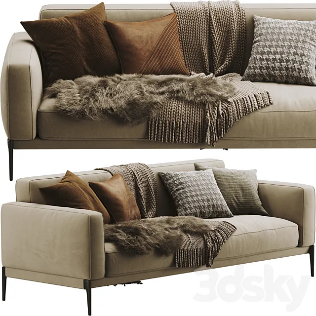 Flexform Romeo Compact Sofa 3D Model