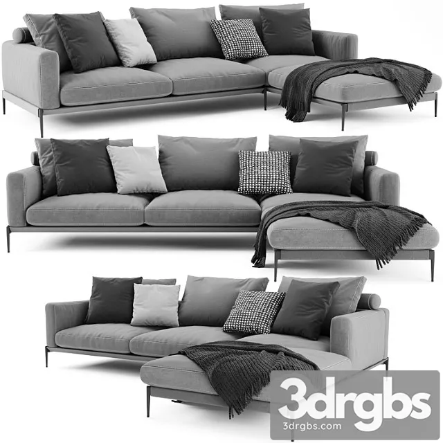 Flexform romeo sectional sofa 2 3D Model Download Flexform romeo sectional sofa 2 3D Model Download