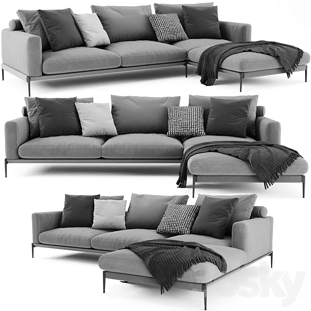 Flexform Romeo Sectional Sofa 3D Model Flexform Romeo Sectional Sofa 3D Model