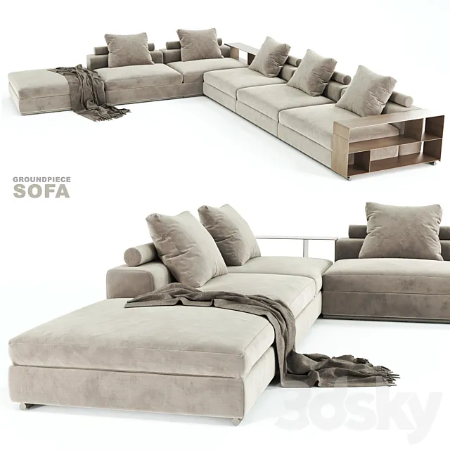 Flexform Sectional Sofa 3D Model Flexform Sectional Sofa 3D Model