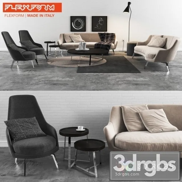 Flexform Set 01 3D Model Download Flexform Set 01 3D Model Download