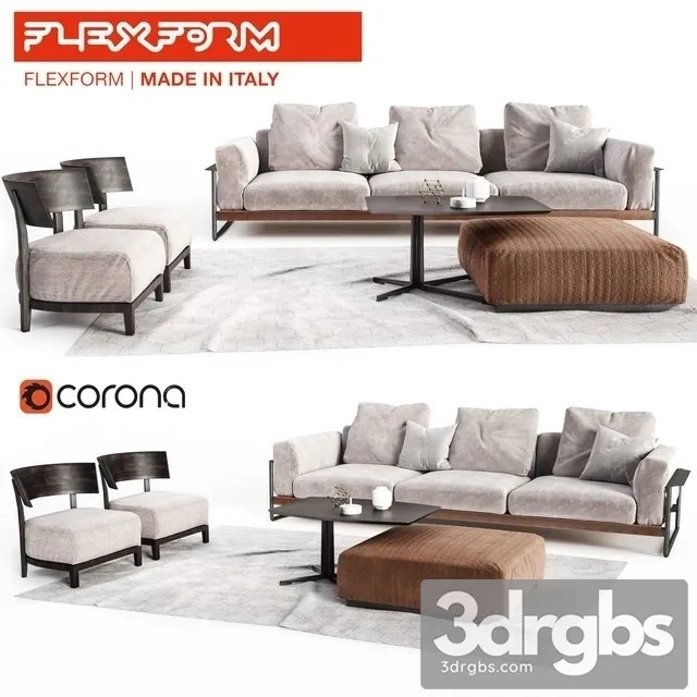 Flexform Set 3D Model Download Flexform Set 3D Model Download