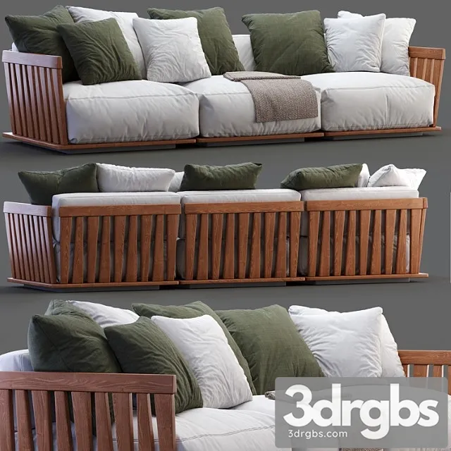 Flexform sofa zante 2 3D Model Download Flexform sofa zante 2 3D Model Download