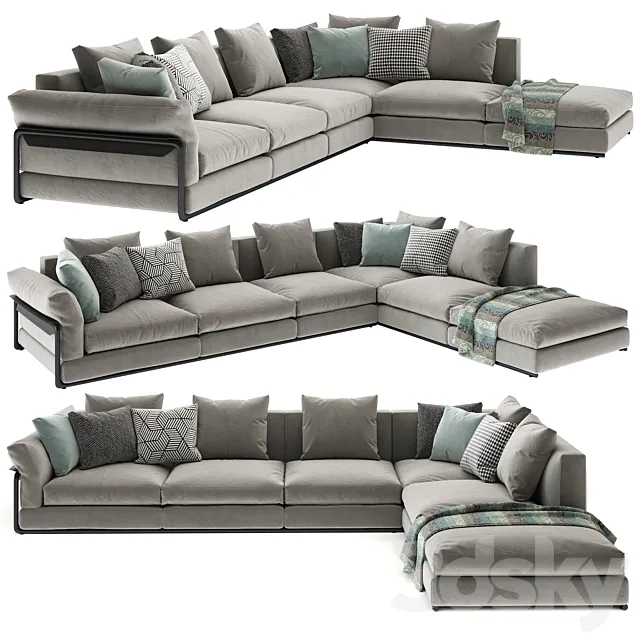 Flexform sofa Zeno 4 3D Model Flexform sofa Zeno 4 3D Model