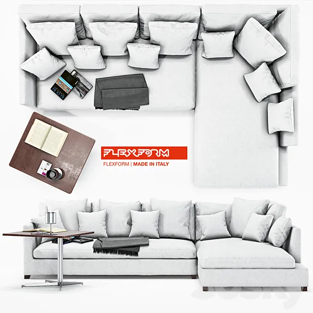 Flexform VICTOR LARGE 3D Model Flexform VICTOR LARGE 3D Model