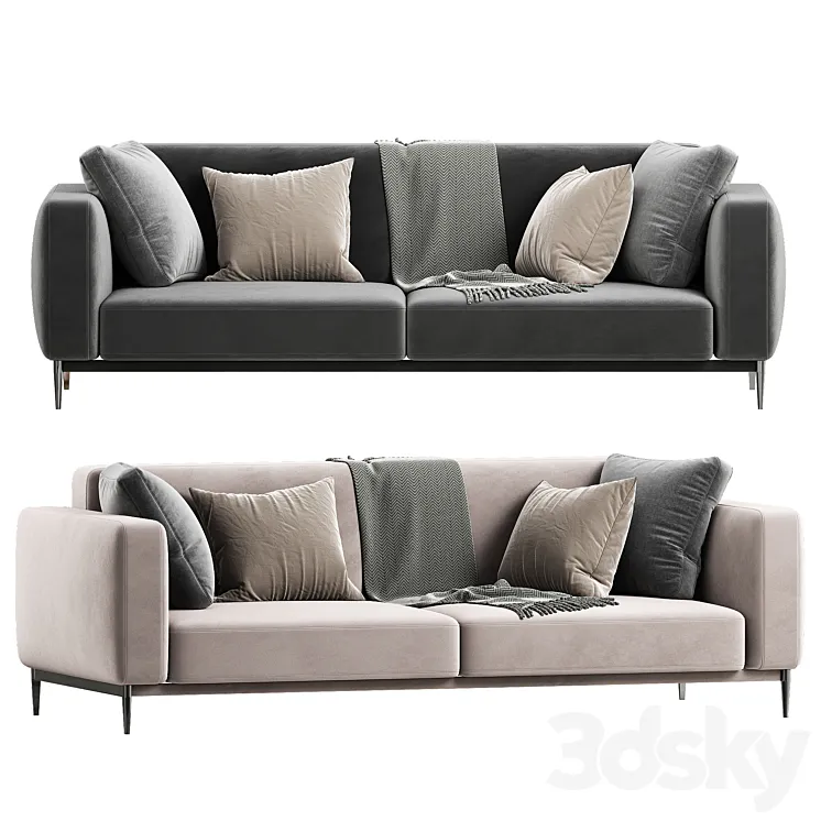 Flexform_Romeo_Compact_Sofa 3D Model Free Download