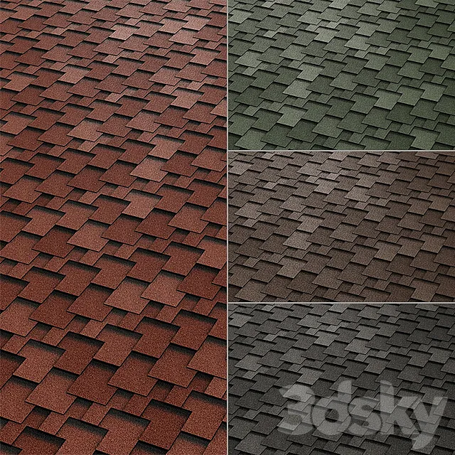 Flexible tile TECHNONICOL SHINGLAS Accord 3D Model