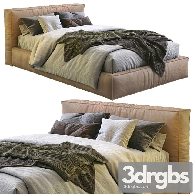 Flexteam leather bed slim one 2 3D Model Download Flexteam leather bed slim one 2 3D Model Download