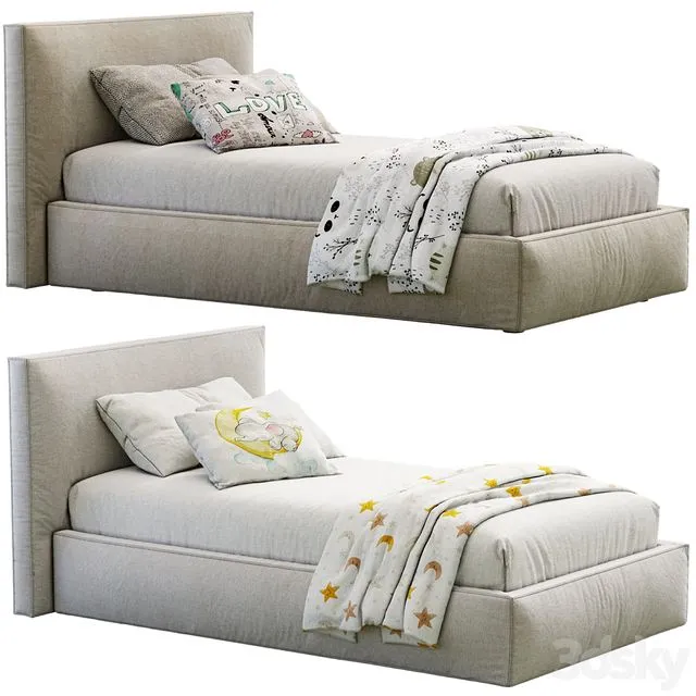 Flexteam Miller Single Bed 3D Model Flexteam Miller Single Bed 3D Model