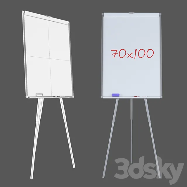 Flipchart Attache 70×100 tripod 3D Model Flipchart Attache 70×100 tripod 3D Model