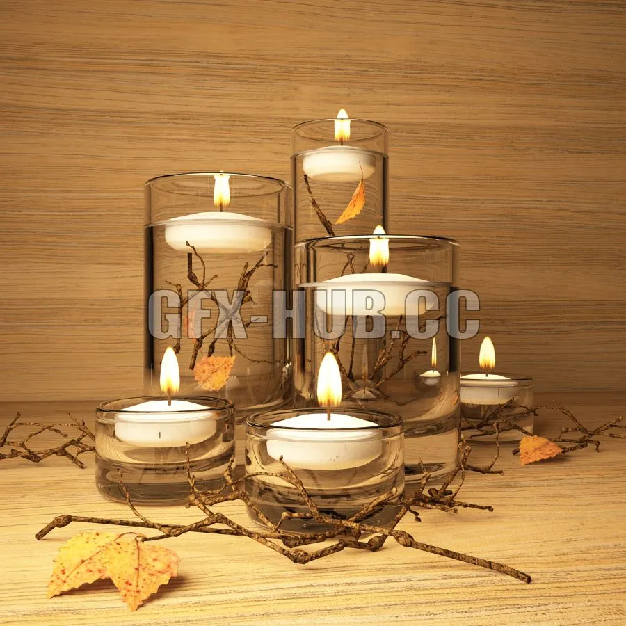 Floating candles 3D Model Floating candles 3D Model