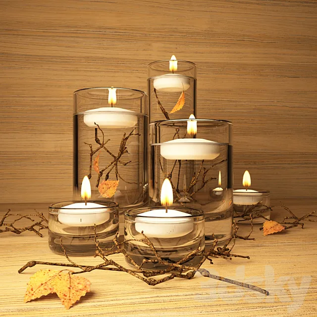 Floating candles 3DModel Floating candles 3DModel