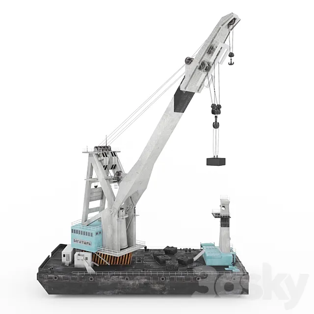 Floating crane Bogatyr 3DModel