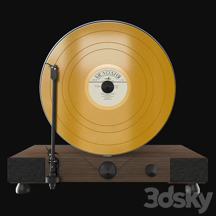 Floating Record Vertical Turntable 3D Model