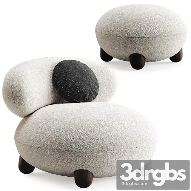 Flock Lounge Chair By Noom 3D Model Download