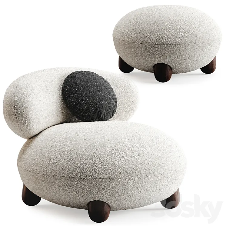 Flock Lounge Chair By Noom 3D Model Free Download