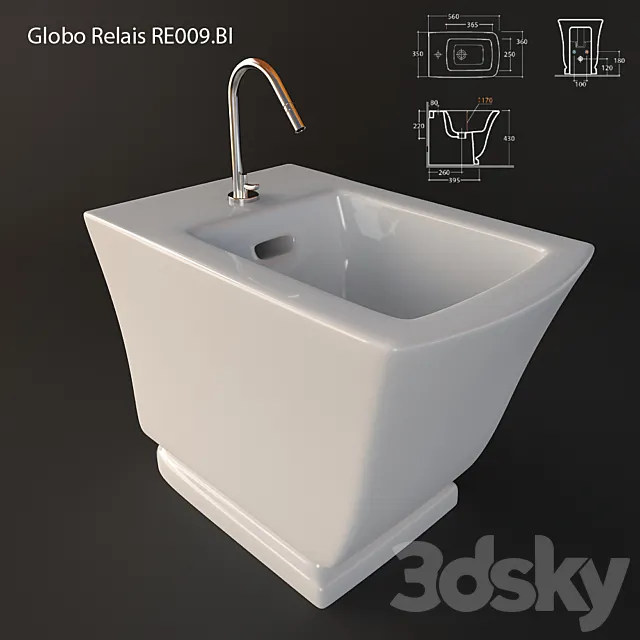 Floor bidet Globo Relais RE009.BI 3DModel