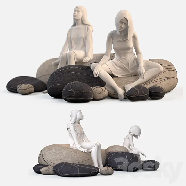 Floor cushions stones ?2 (Smarin Factory) 3DModel Floor cushions stones ?2 (Smarin Factory) 3DModel