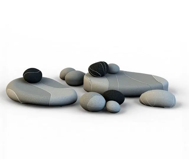 Floor cushions stones chair SMARIN 3 3D Model Floor cushions stones chair SMARIN 3 3D Model
