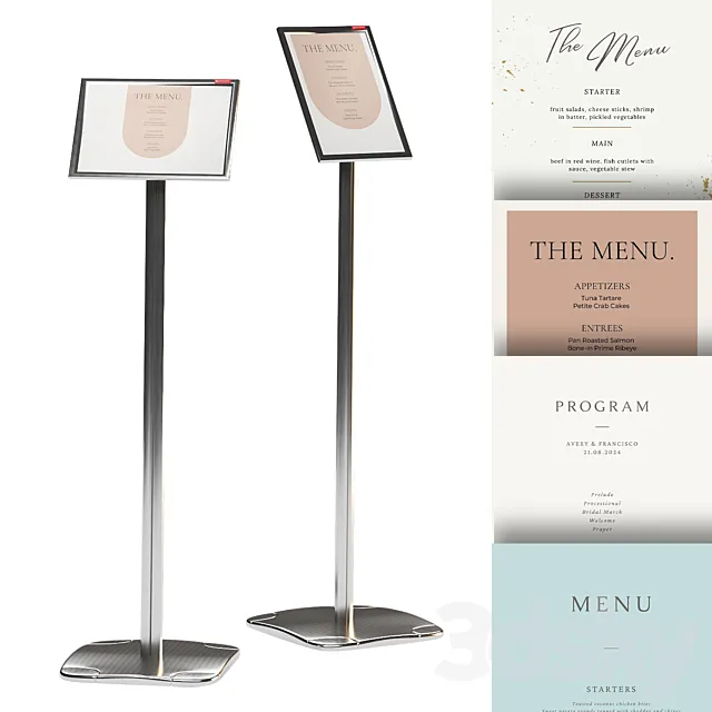 Floor information stand A4 BRAUBERG Extra 3D Model