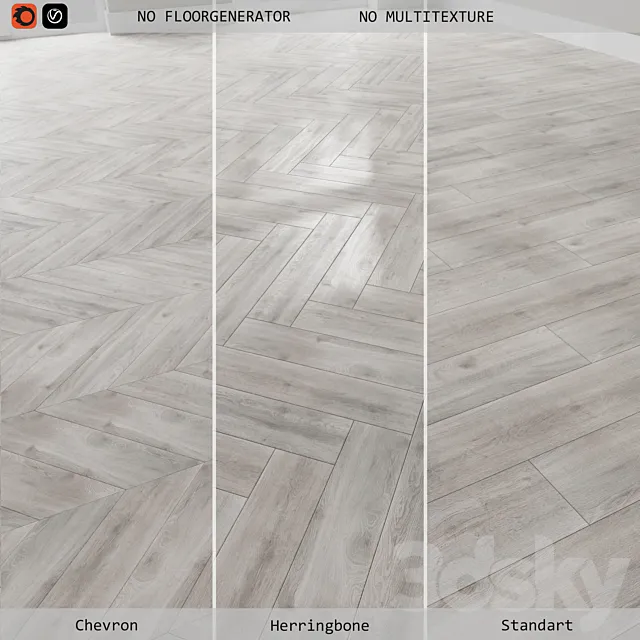 Floor laminate 232 Balanced Oak Gray 3D Model