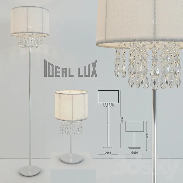 Floor lamp and lamp Ideal Lux Opera 3DModel Floor lamp and lamp Ideal Lux Opera 3DModel