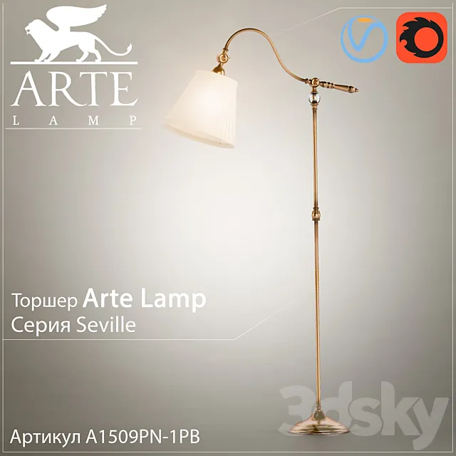 Floor lamp Arte Lamp Seville A1509PN-1PB 3D Model Floor lamp Arte Lamp Seville A1509PN-1PB 3D Model