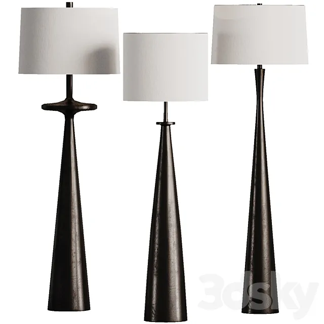 Floor Lamp Black Set 3D Model