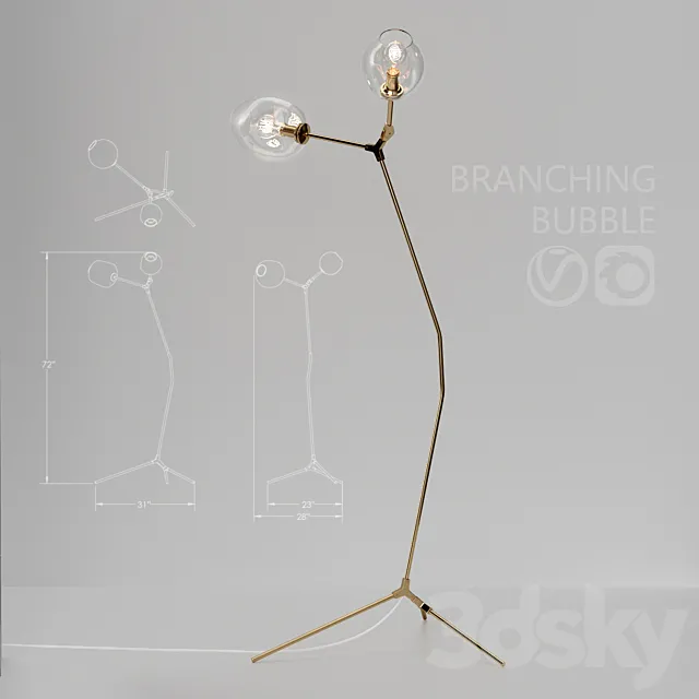 Floor lamp Branching bubble 3DModel Floor lamp Branching bubble 3DModel