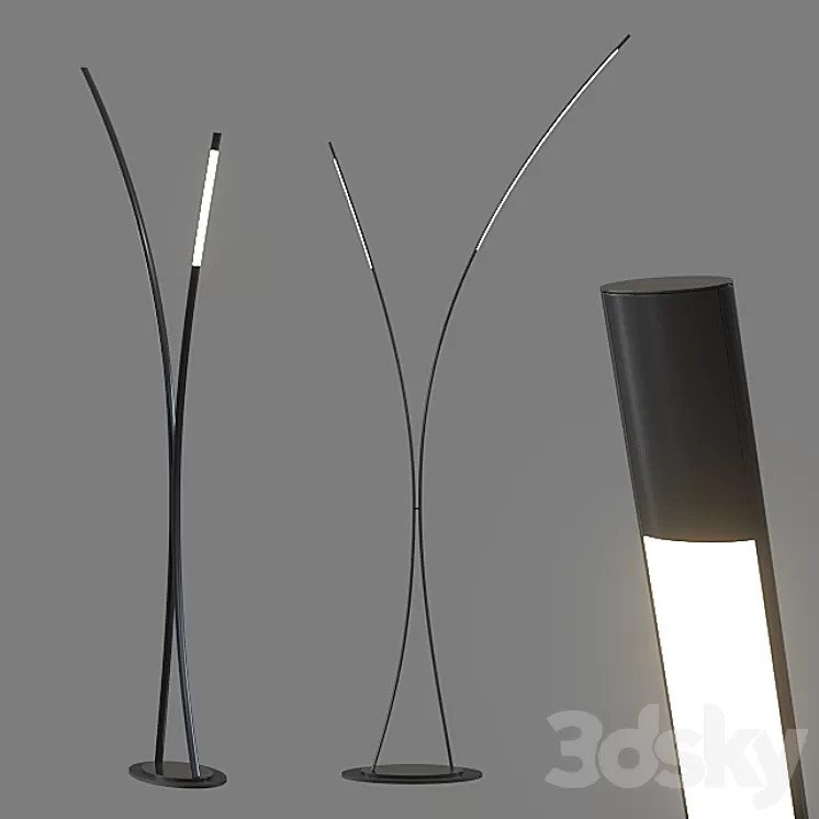 Floor lamp Cattelan italia Twin. 3D Model Floor lamp Cattelan italia Twin. 3D Model