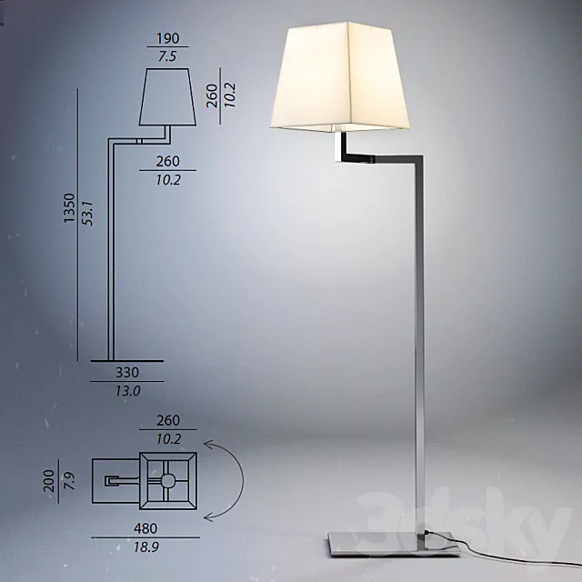 Floor lamp CONTARDI Liseuse FL 3D Model Floor lamp CONTARDI Liseuse FL 3D Model