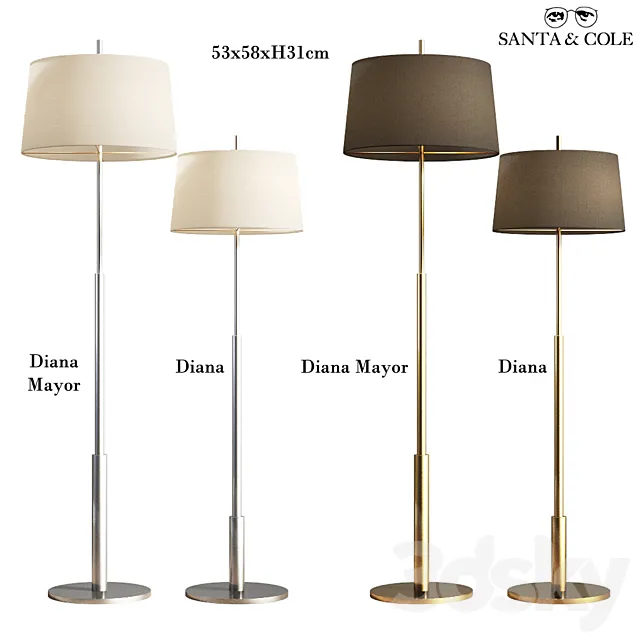 Floor Lamp Diana Santa & Cole 3DModel Floor Lamp Diana Santa & Cole 3DModel