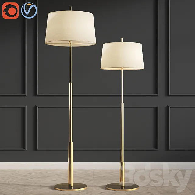 Floor Lamp Diana Santa & Cole Gold 3DModel Floor Lamp Diana Santa & Cole Gold 3DModel