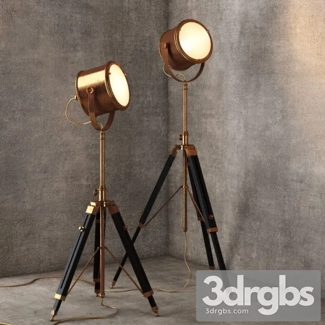 Floor Lamp FL038 1BRS 3D Model Download