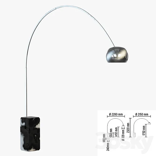Floor lamp FLOS Arco 3D Model Floor lamp FLOS Arco 3D Model