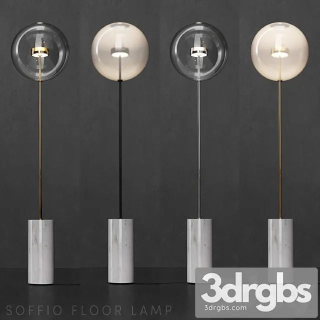 Floor lamp g & c bolle soffio (short) 3D Model Download