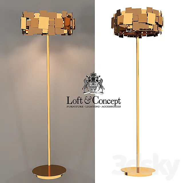 Floor lamp GOLD PLATE FLOOR LAMP 3DModel Floor lamp GOLD PLATE FLOOR LAMP 3DModel