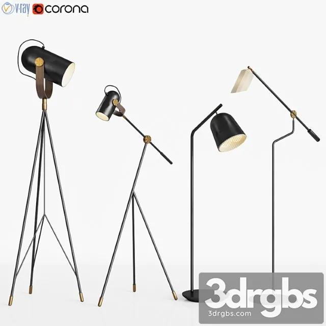 Floor lamp set 03 3D Model Download