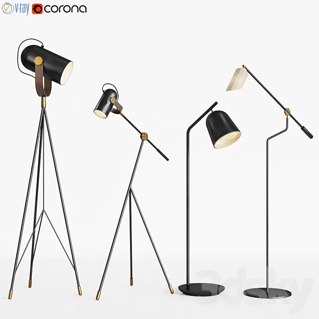 Floor Lamp Set 03 3D Model Floor Lamp Set 03 3D Model