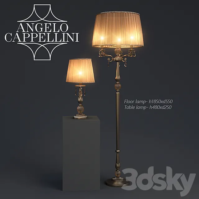 Floor lamp & Table lamp Angelo Cappellini 3DModel Floor lamp & Table lamp Angelo Cappellini 3DModel