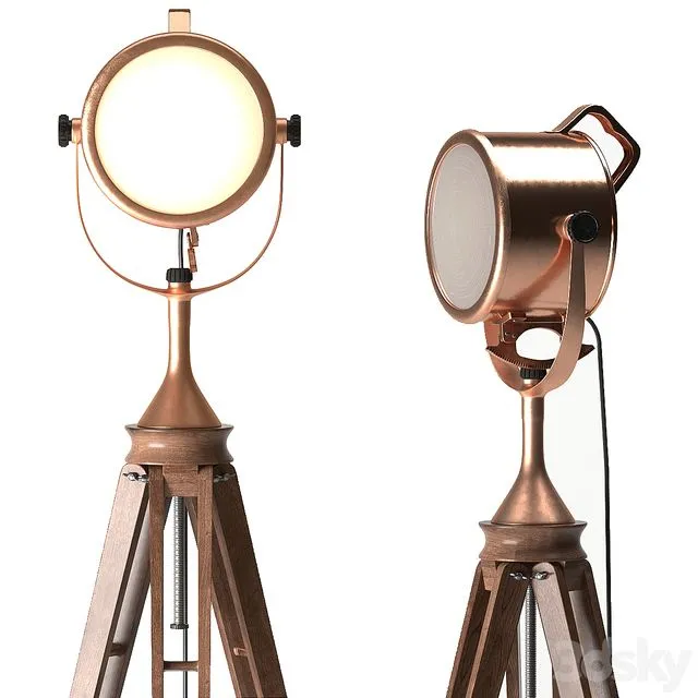 Floor lamp vintage 3D Model Floor lamp vintage 3D Model